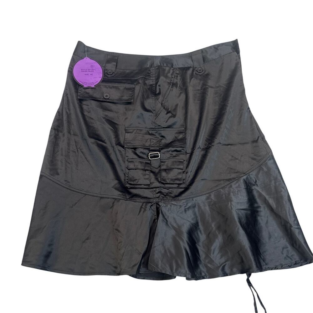 NWT Jypsy Jeans Womens Black Streetwear Fusion Gothic Y2K Mini Skirt Size 20 New